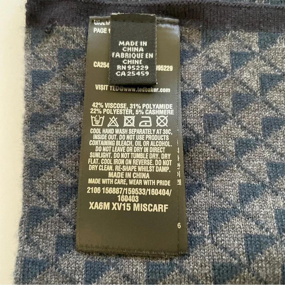 Ted Baker Gray And Blue Scarf